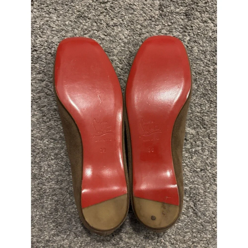 Christian Louboutin Brown Suede Ballet Flats